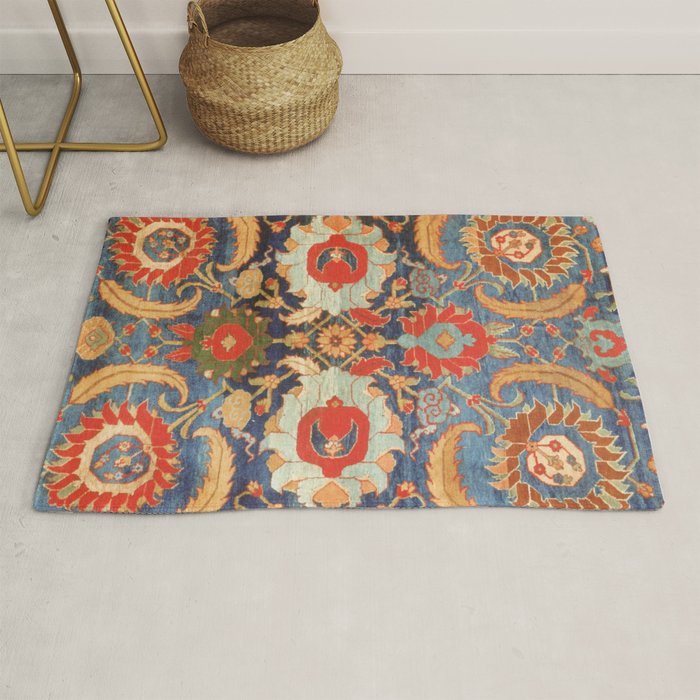Indian Antique Floral Rug Print Rug Gallery Image 1