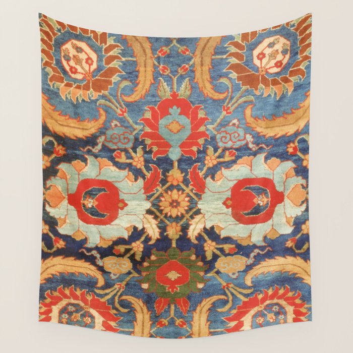 Indian Antique Floral Rug Print Wall Tapestry Gallery Image 1