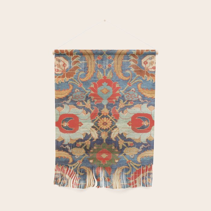 Indian Antique Floral Rug Print Wall Hanging Gallery Image 1