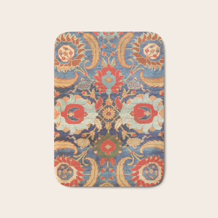 Indian Antique Floral Rug Print Bath Mat Gallery Image 1