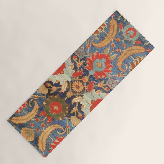 Indian Antique Floral Rug Print Yoga Mat Gallery Image 1