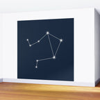 Libra Zodiac Star Constellation Line Art Dark Blue Wall Mural Gallery Image 2