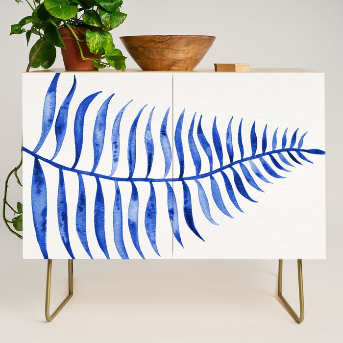 Navy Palm Leaf Credenza Gallery Image 1