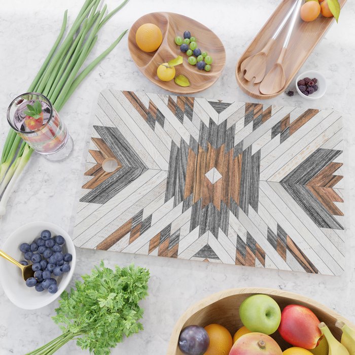 Urban Tribal Pattern No.8 - Aztec - Wood Cutting Board Gallery Image 2