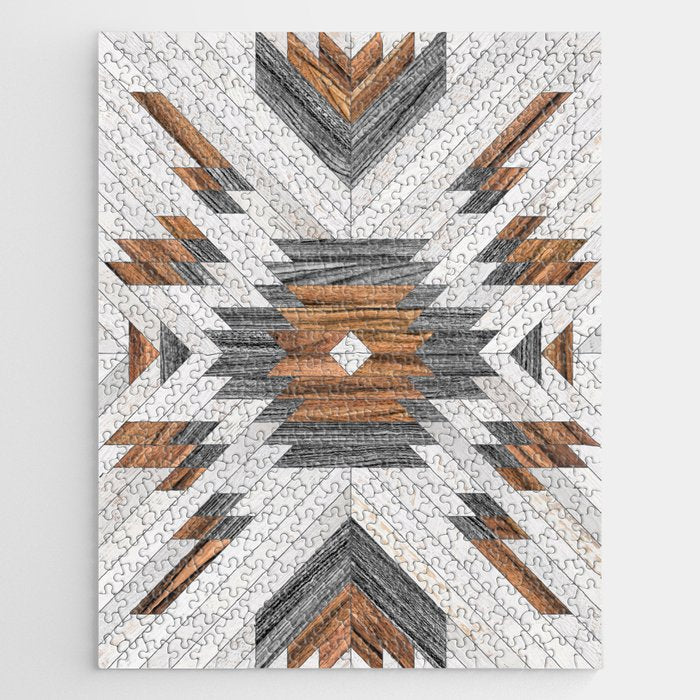 Urban Tribal Pattern No.8 - Aztec - Wood Jigsaw Puzzle Gallery Image 1