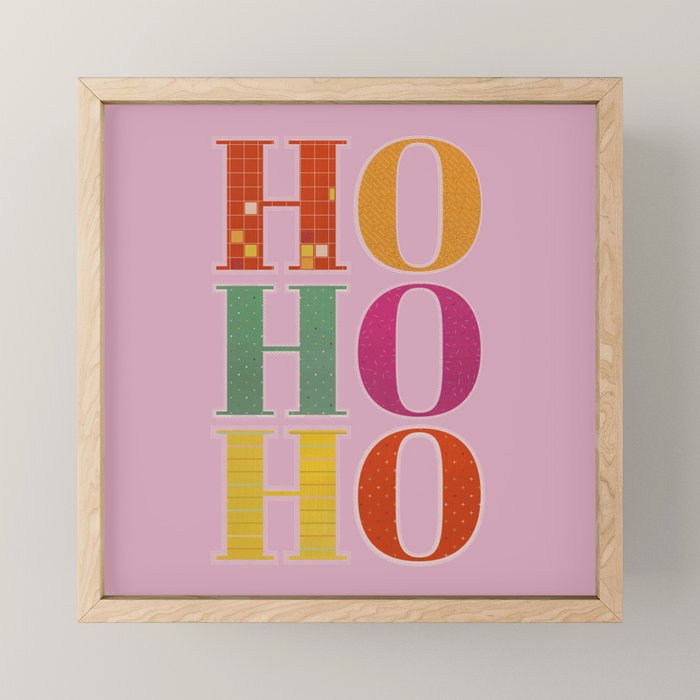 HO HO HO Festive Letters Mini Art Print Gallery Image 1