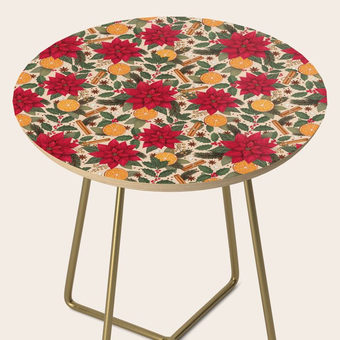 Poinsettia Flowers and Spices Side Table Gallery Image 2