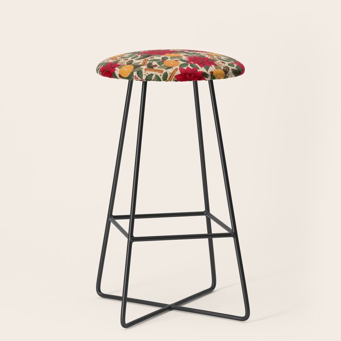 Poinsettia Flowers and Spices Stool Gallery Image 1
