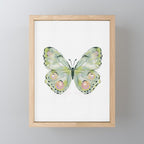 Exquisite Light Green Watercolour Butterfly Mini Art Print Gallery Image 1