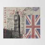 London Great Britain Big Ben Flag Collage Throw Blanket Gallery Image 2