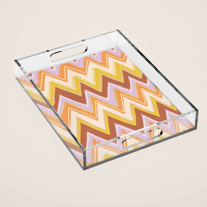 Happy zigzag Acrylic Tray Gallery Image 1