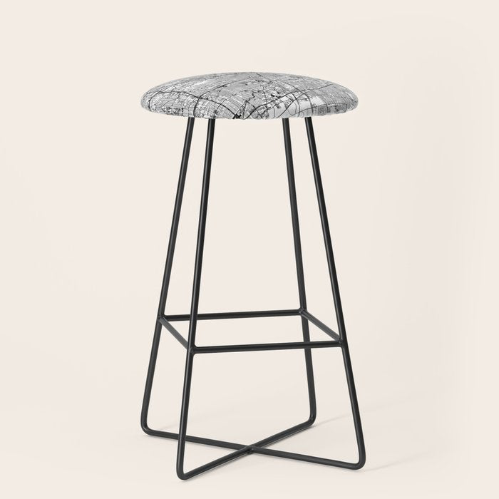 Houston White Map Stool Gallery Image 1