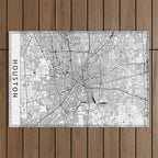 Houston White Map Outdoor Rug Gallery Image 1