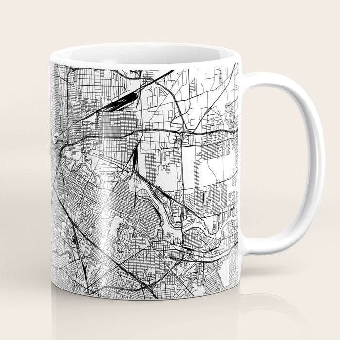 Houston White Map Coffee Mug Gallery Image 1