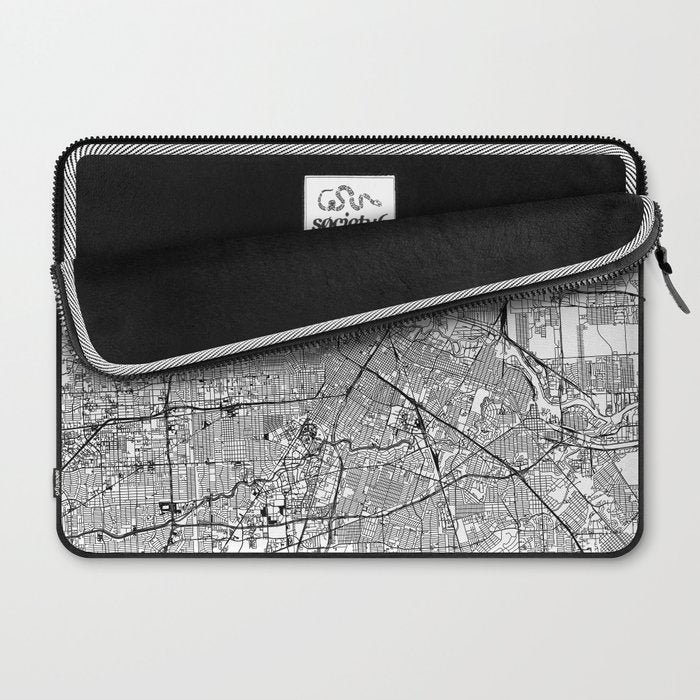 Houston White Map Laptop Sleeve Gallery Image 2