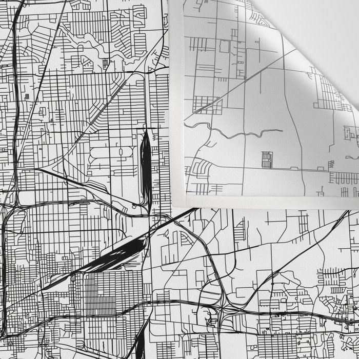 Houston White Map Wall Tapestry Gallery Image 3
