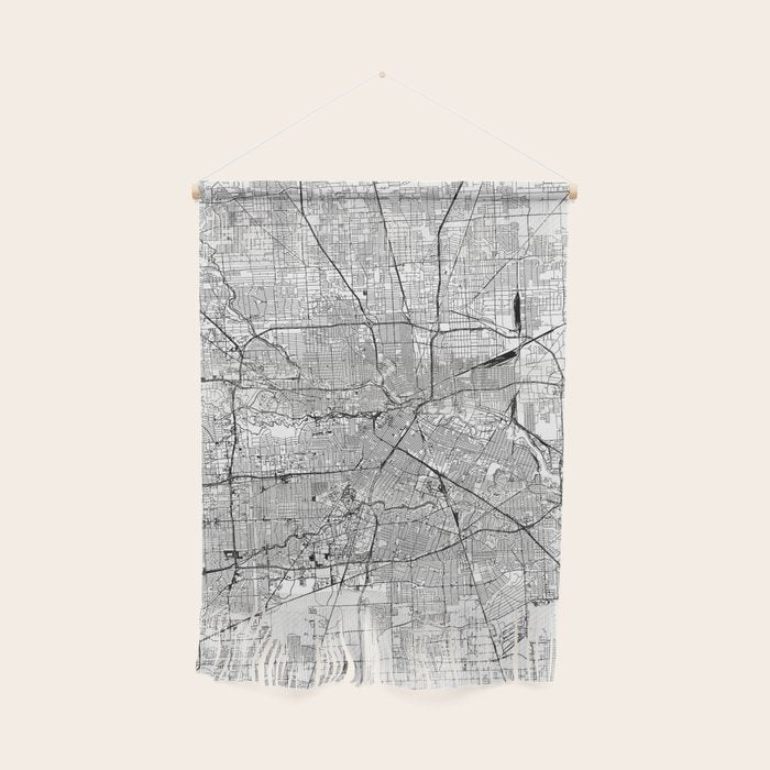 Houston White Map Wall Hanging Gallery Image 1