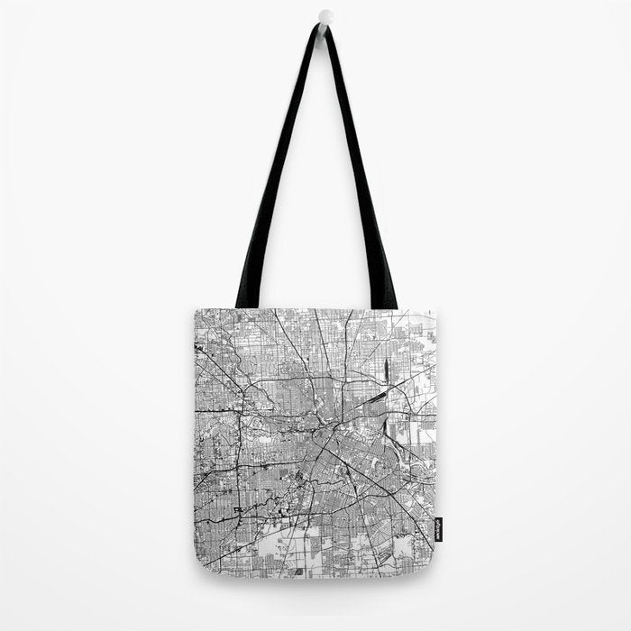 Houston White Map Tote Bag Gallery Image 2