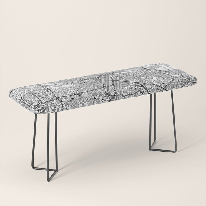 Houston White Map Bench Gallery Image 1