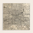 Houston White Map Wood Wall Art Gallery Image 1