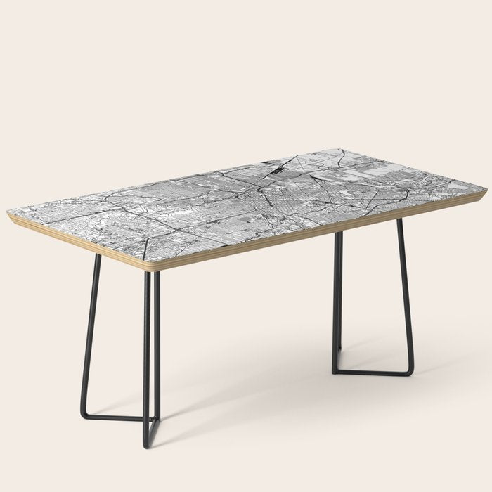 Houston White Map Coffee Table Gallery Image 1