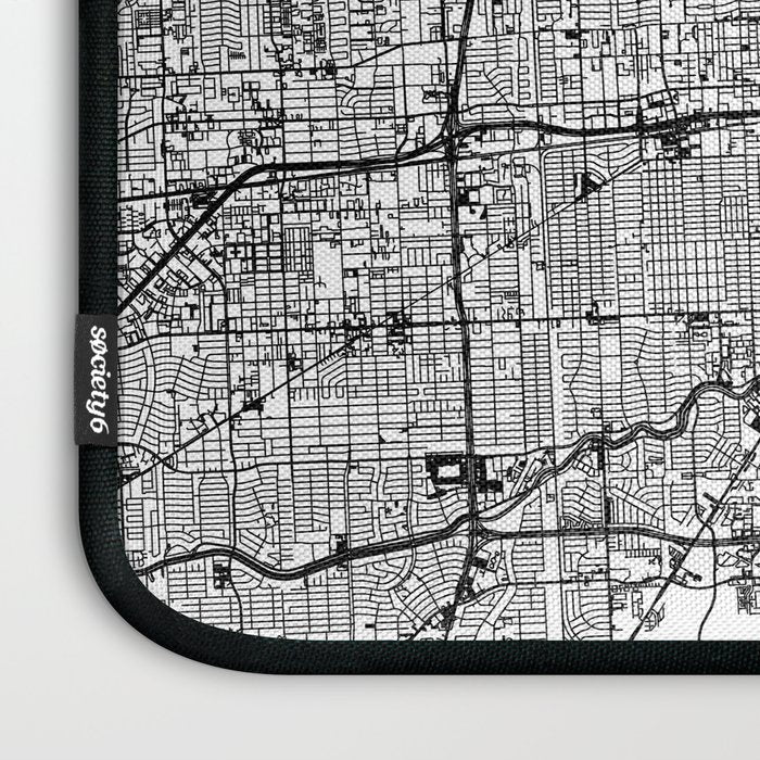 Houston White Map Laptop Sleeve Gallery Image 3