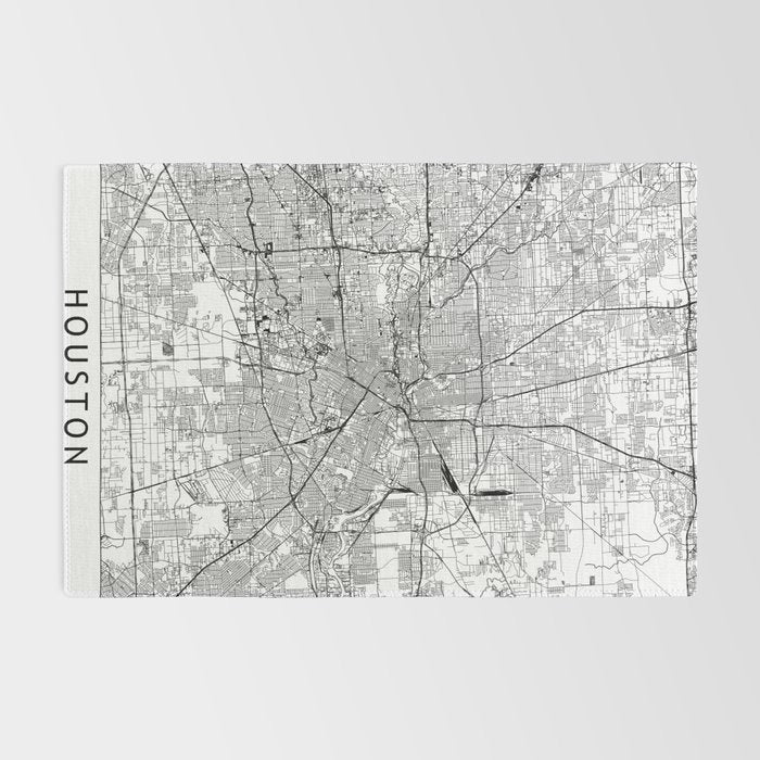 Houston White Map Rug Gallery Image 2