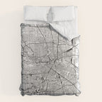 Houston White Map Duvet Cover Gallery Image 6