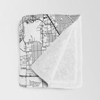 Houston White Map Throw Blanket Gallery Image 3