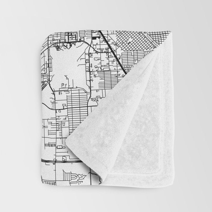 Houston White Map Throw Blanket Gallery Image 3