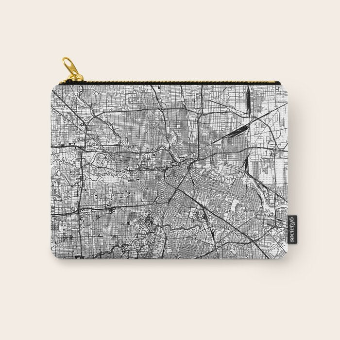 Houston White Map Carry All Pouch Gallery Image 1