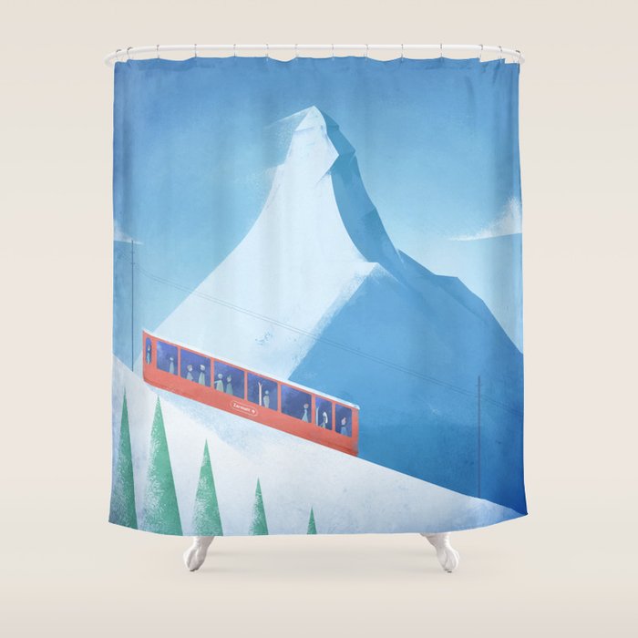 Ski Zermatt Shower Curtain Gallery Image 1