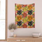 Maximalist Jungle Tiger Cheetah Leopard and Jaguar Wall Tapestry Gallery Image 2