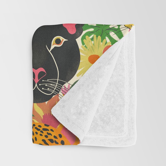 Maximalist Jungle Tiger Cheetah Leopard and Jaguar Throw Blanket Gallery Image 3