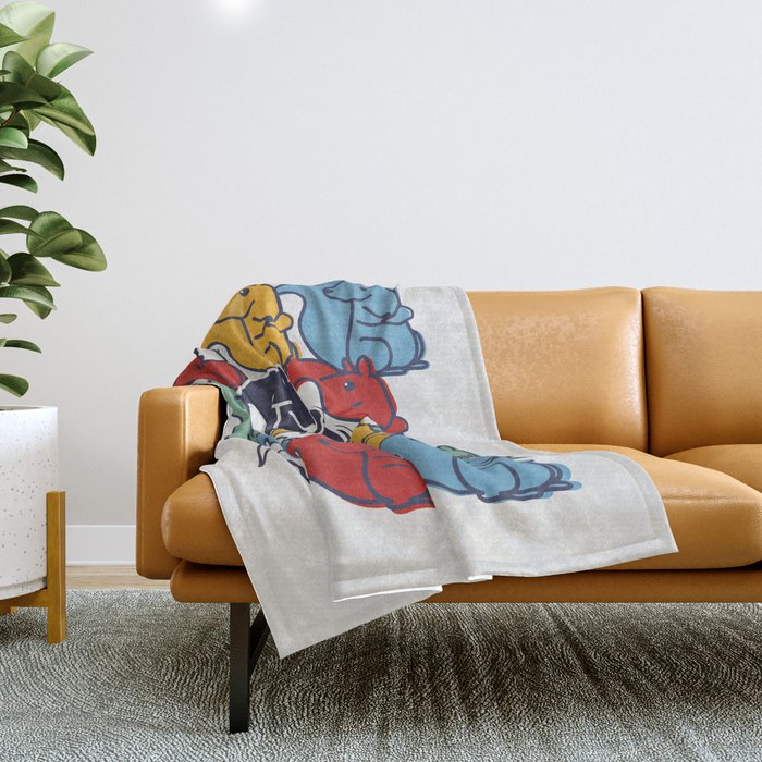 Colorful Squirrels Throw Blanket Gallery Image 1