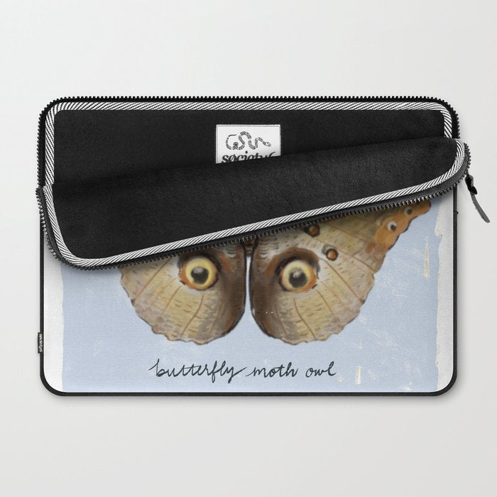 Vintage Butterfly Moth Owl on Soft Sky  Laptop Sleeve Gallery Image 2