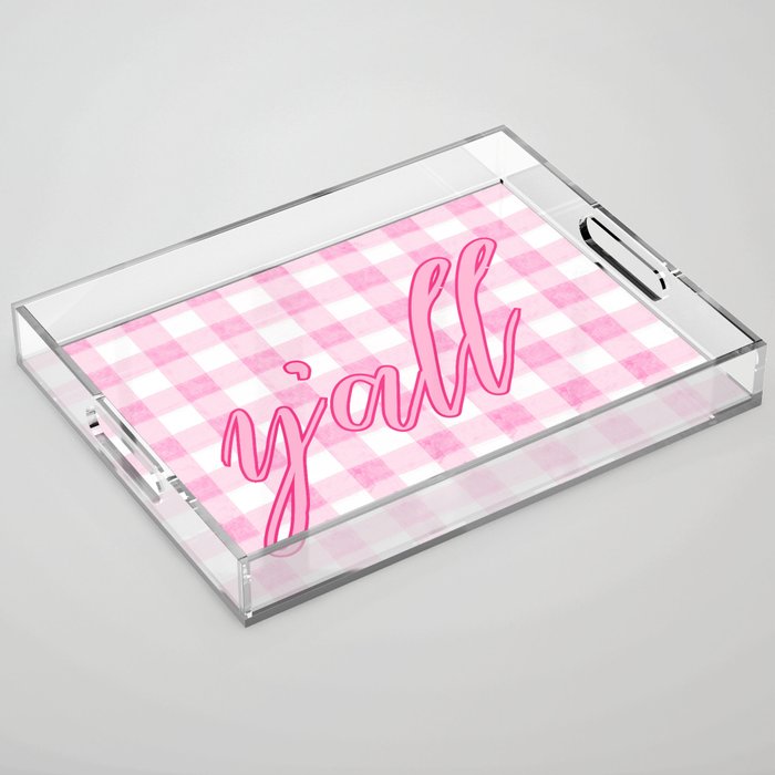 Y'all Pink Acrylic Tray Gallery Image 1