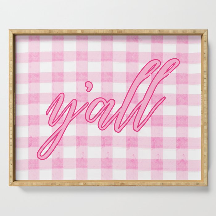 Y'all Pink Serving Tray Gallery Image 1