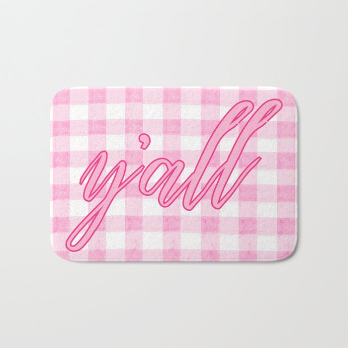 Y'all Pink Bath Mat Gallery Image 1