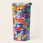 Urban Graffiti Pattern Art Made With Ink and Pen Travel Mug Gallery Image 2