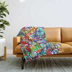 Urban Graffiti Pattern Art Made With Ink and Pen Throw Blanket Gallery Image 1