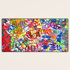 Urban Graffiti Pattern Art Made With Ink and Pen Desk Mat Gallery Image 3