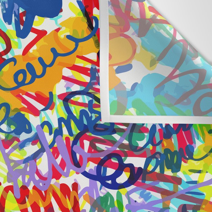 Urban Graffiti Pattern Art Made With Ink and Pen Wall Tapestry Gallery Image 3