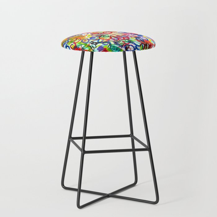 Urban Graffiti Pattern Art Made With Ink and Pen Stool Gallery Image 1