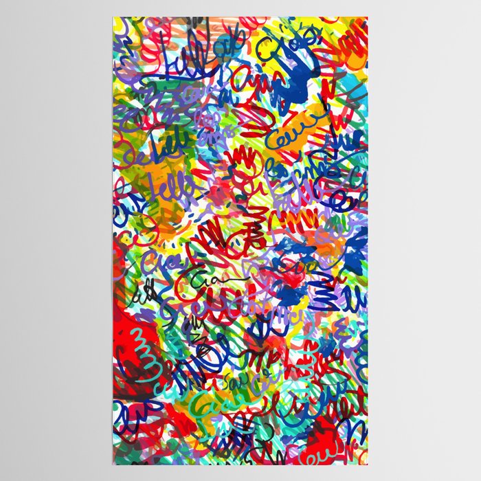 Urban Graffiti Pattern Art Made With Ink and Pen Tablecloth Gallery Image 2