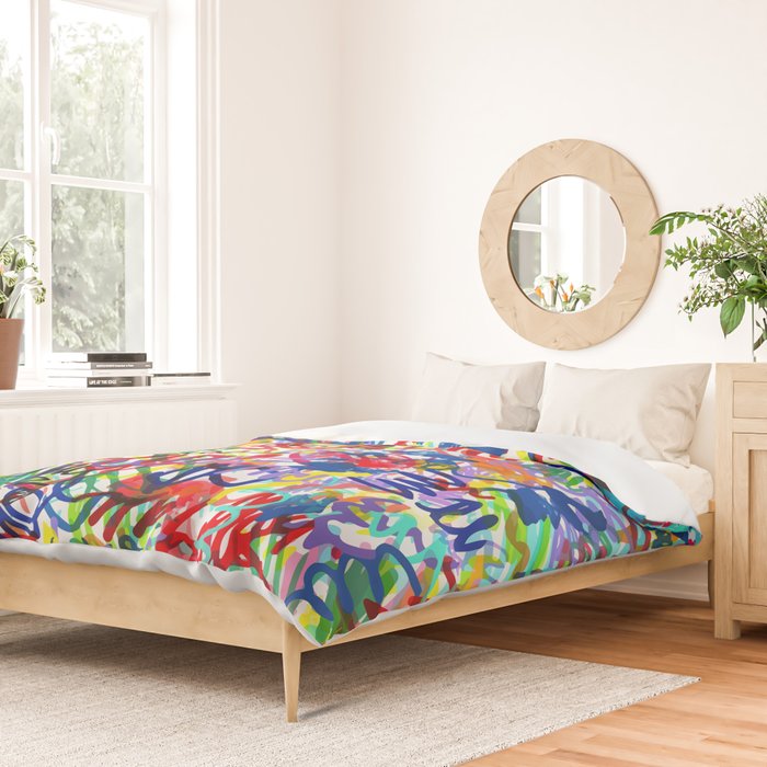 Urban Graffiti Pattern Art Made With Ink and Pen Duvet Cover Gallery Image 2