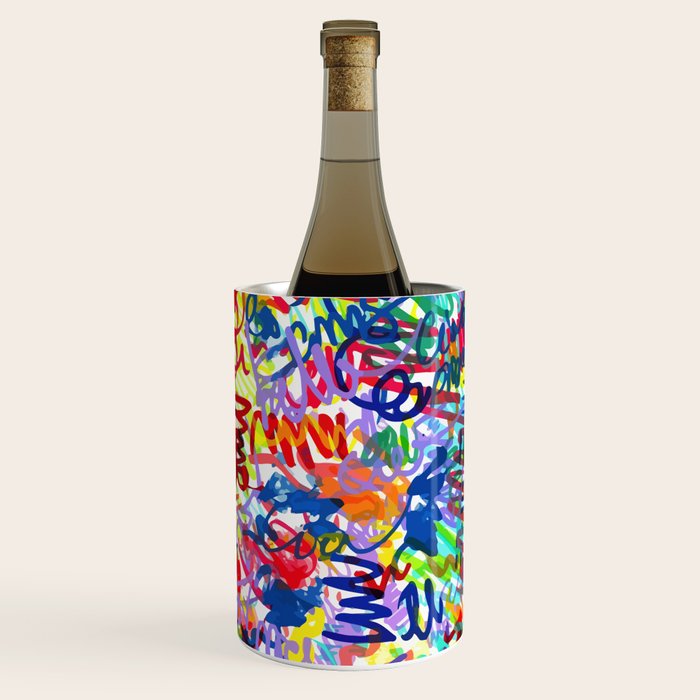 Urban Graffiti Pattern Art Made With Ink and Pen Wine Chiller Gallery Image 3