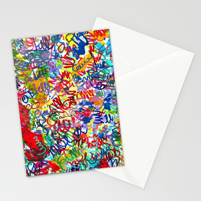 Urban Graffiti Pattern Art Made With Ink and Pen Stationery Card Gallery Image 2