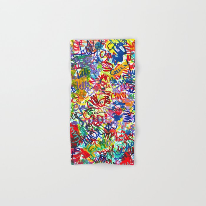 Urban Graffiti Pattern Art Made With Ink and Pen Bath Towel Gallery Image 1