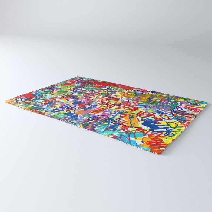 Urban Graffiti Pattern Art Made With Ink and Pen Rug Gallery Image 3